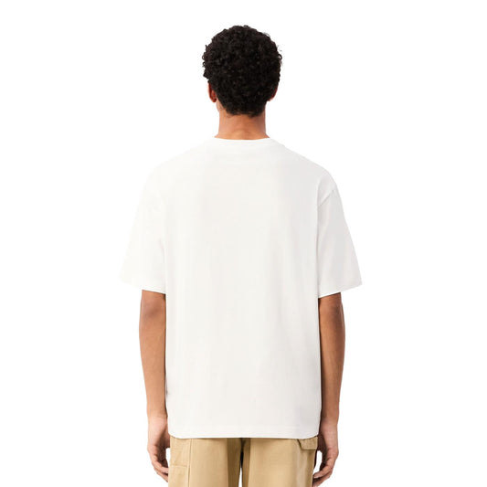 Lacoste Loose Fit Jersey Print T-Shirt White  - TH2753-001