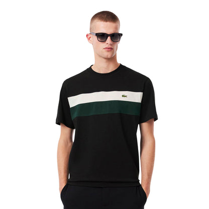 Lacoste Jersey Colour-Block T-Shirt Black/Laponie-Sinople  - TH5890-6XH