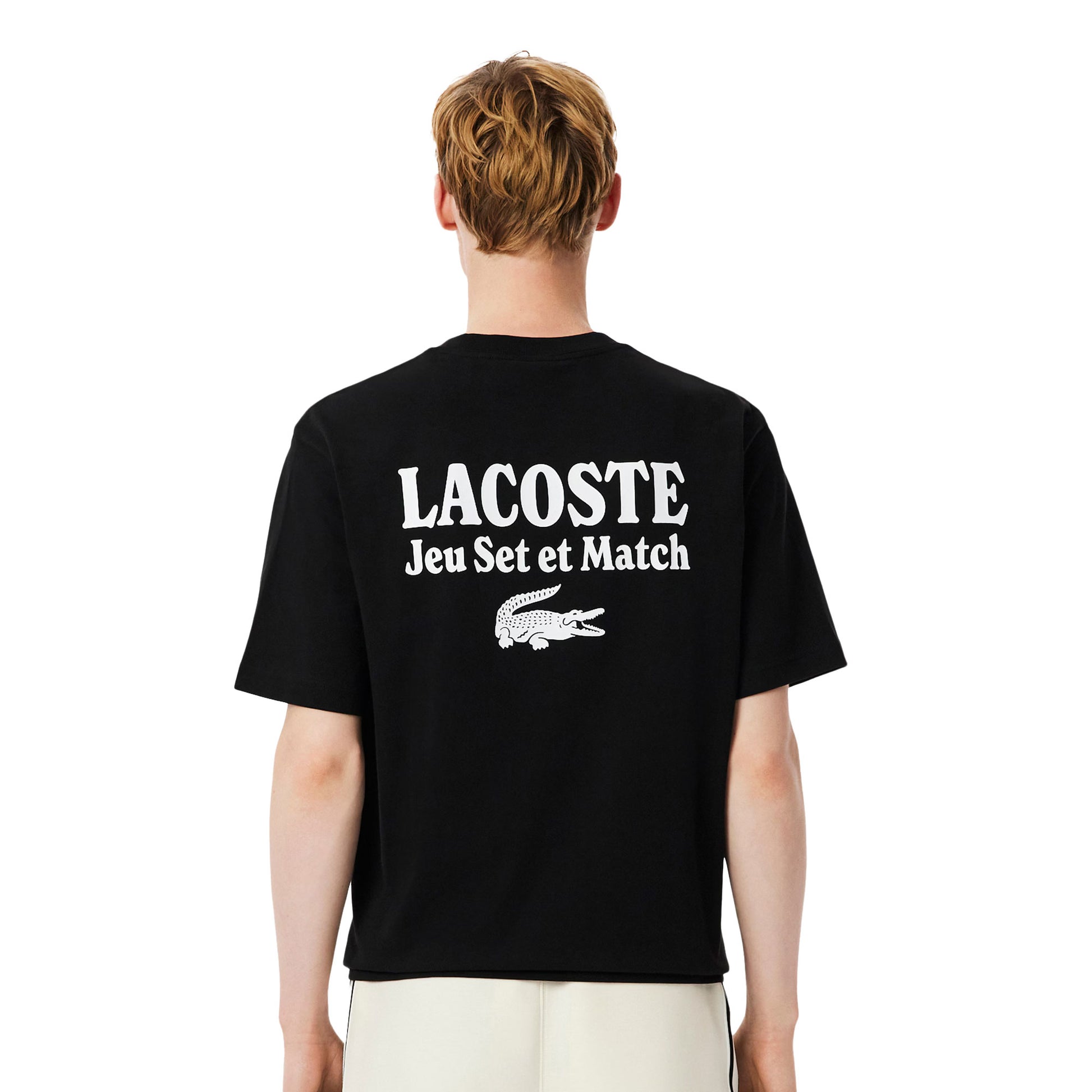 Lacoste Loose Fit Heavy Jersey Printed T-Shirt Black  - TH5950-031