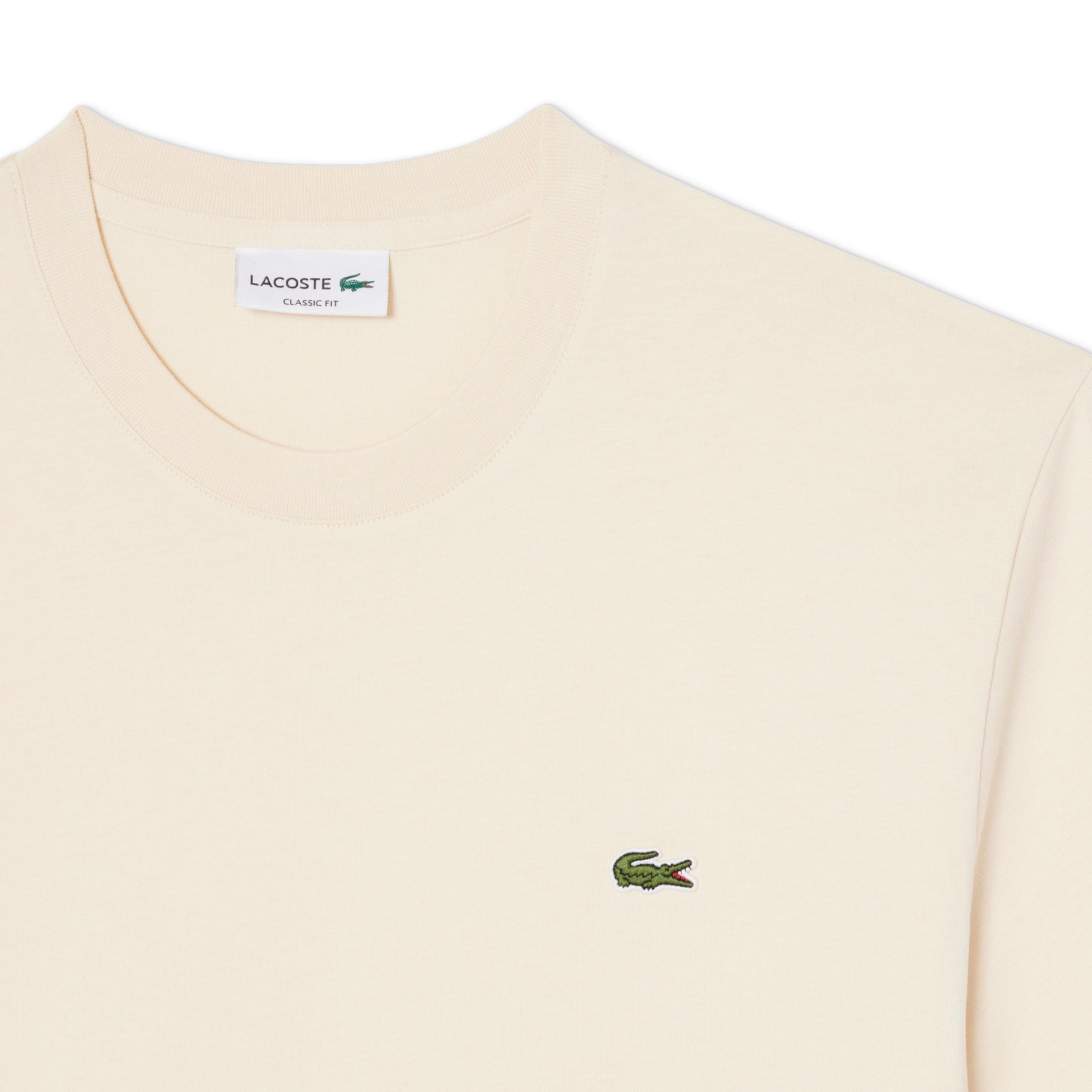 Lacoste Classic Fit Cotton Jersey T-Shirt Bright Natural  - TH7318-056