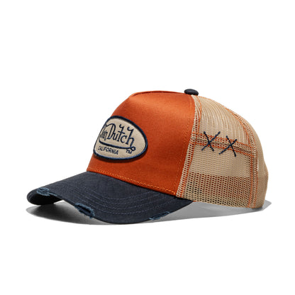 Von Dutch Trucker Cap Rust/Black/Beige  - USED07