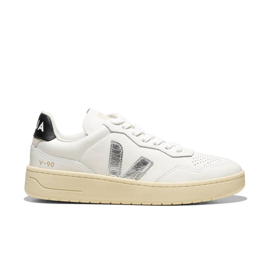 Veja V-90 O.T. Leather White/Silver/Black  - VD2020910