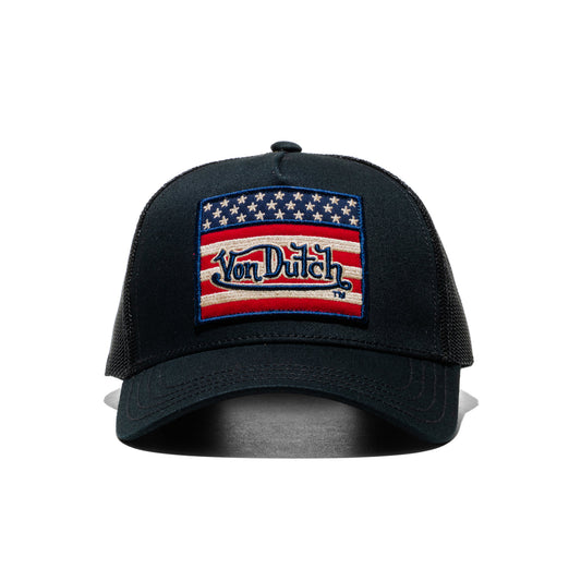 Von Dutch Trucker Cap Black  - VD_0_CAS1_FLAG_NR