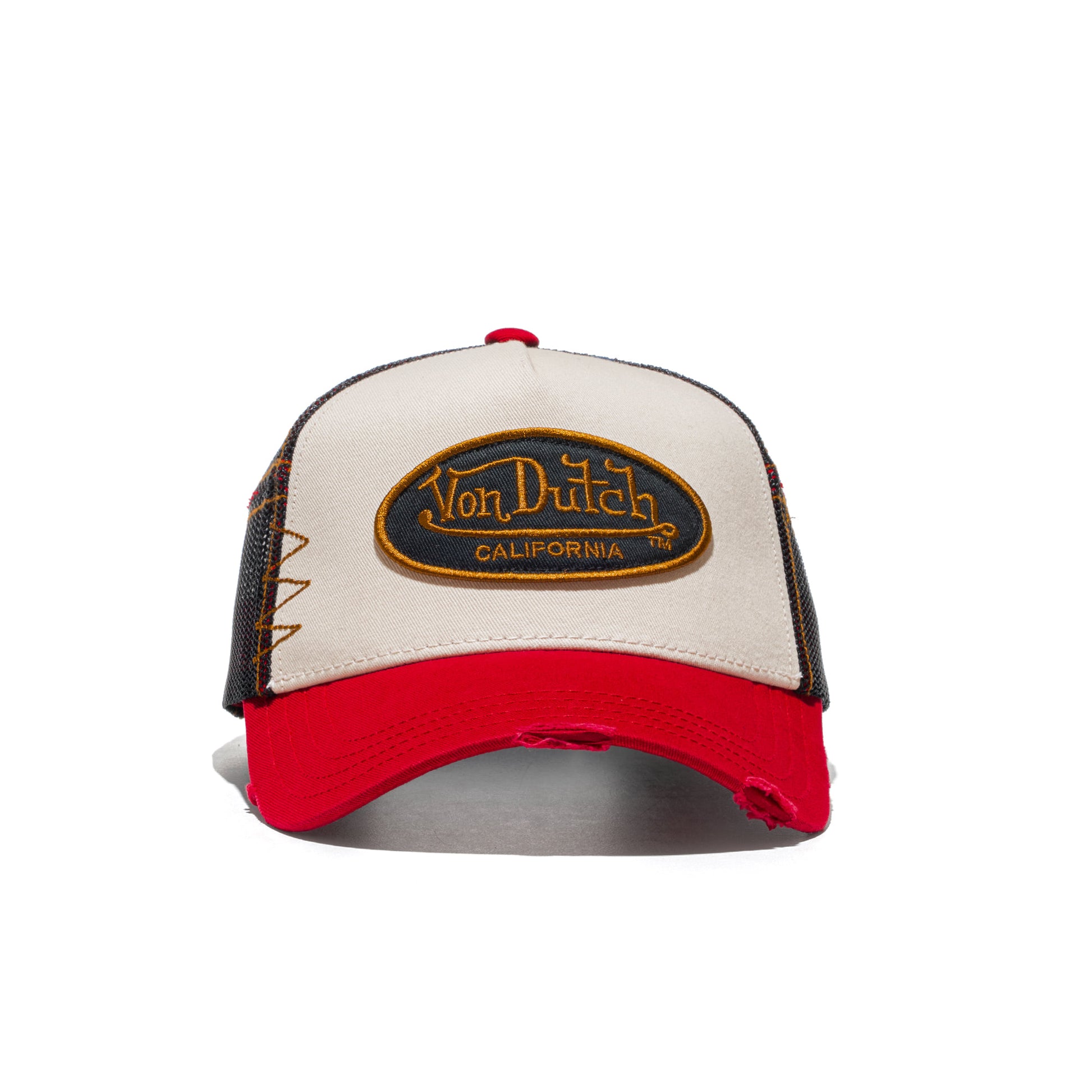 Von Dutch Trucker Cap Beige/Red/Black  - VD_1_CT-GRRE