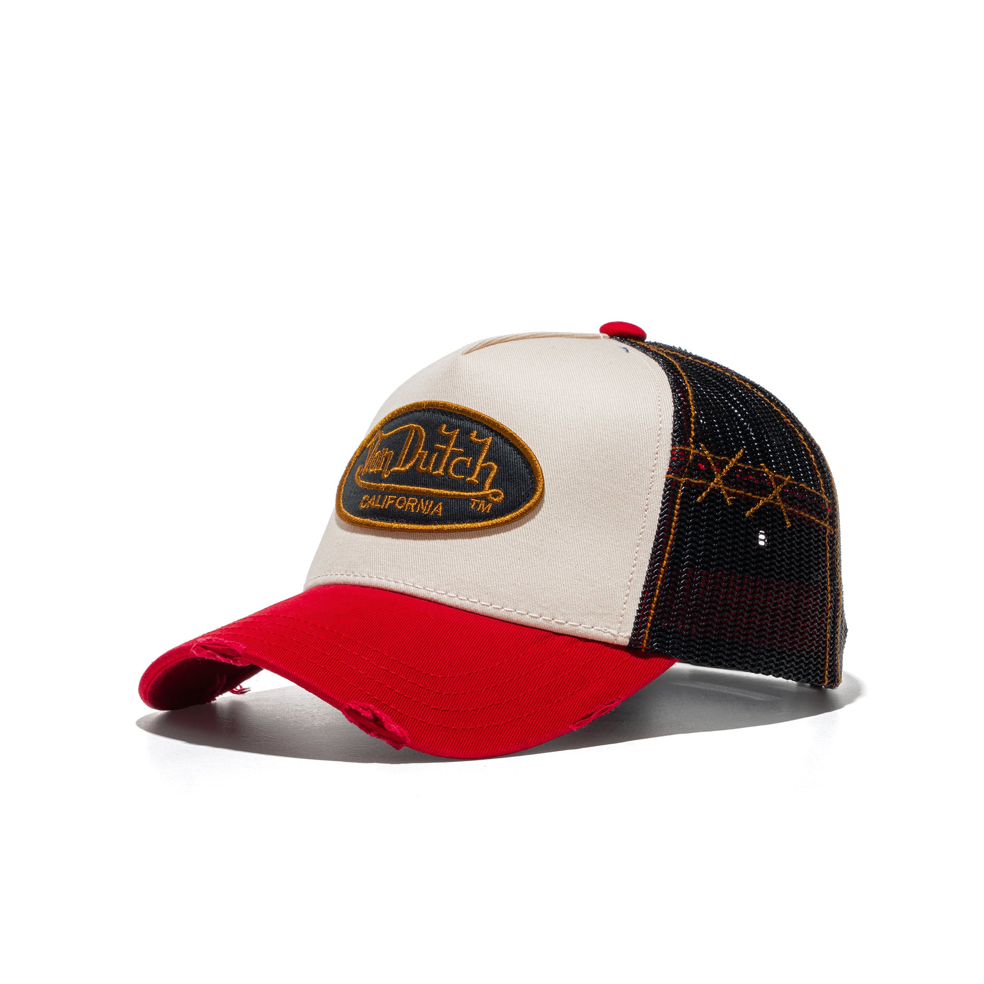 Von Dutch Trucker Cap Beige/Red/Black  - VD_1_CT-GRRE