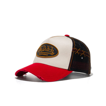 Von Dutch Trucker Cap Beige/Red/Black  - VD_1_CT-GRRE