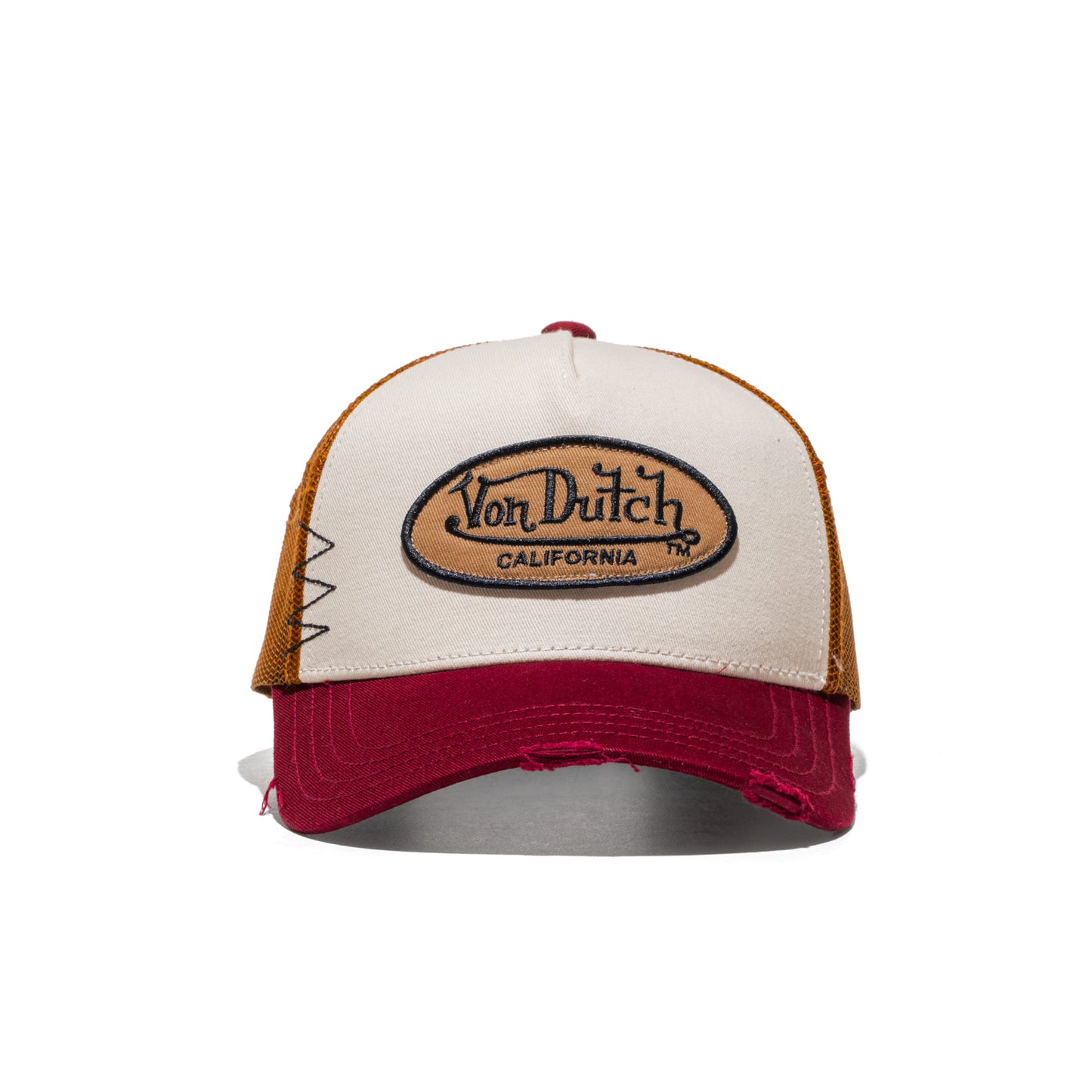 Von Dutch Trucker Cap Beige/Burgundy/Caramel  - VD_1_CT-MUBU
