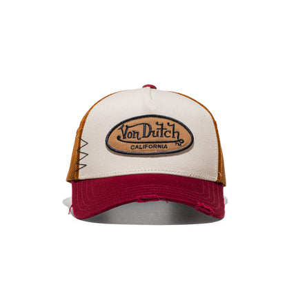 Von Dutch Trucker Cap Beige/Burgundy/Caramel  - VD_1_CT-MUBU