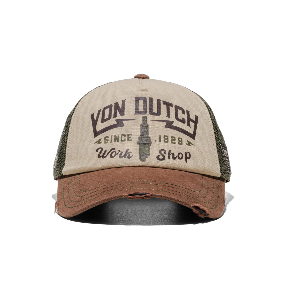 Von Dutch Trucker Cap Beige/Brown/Olive Green  - VD_1_CT_CREW_40