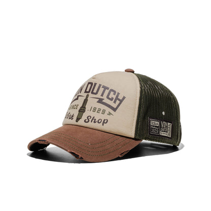 Von Dutch Trucker Cap Beige/Brown/Olive Green  - VD_1_CT_CREW_40