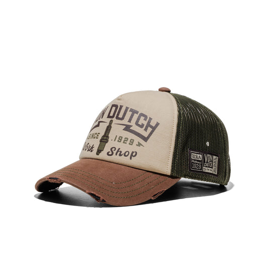 Von Dutch Trucker Cap Beige/Brown/Olive Green  - VD_1_CT_CREW_40