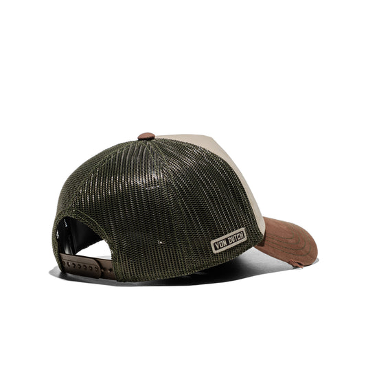 Von Dutch Trucker Cap Beige/Brown/Olive Green  - VD_1_CT_CREW_40