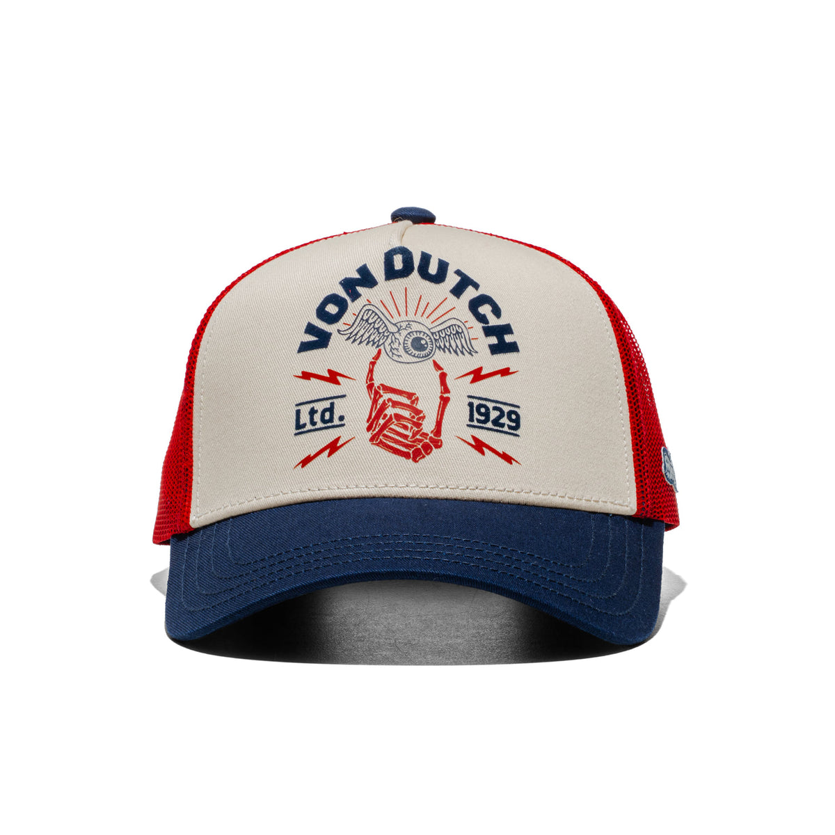 Von Dutch Trucker Cap Beige/Navy/Red  - VD_1_CT_GRA