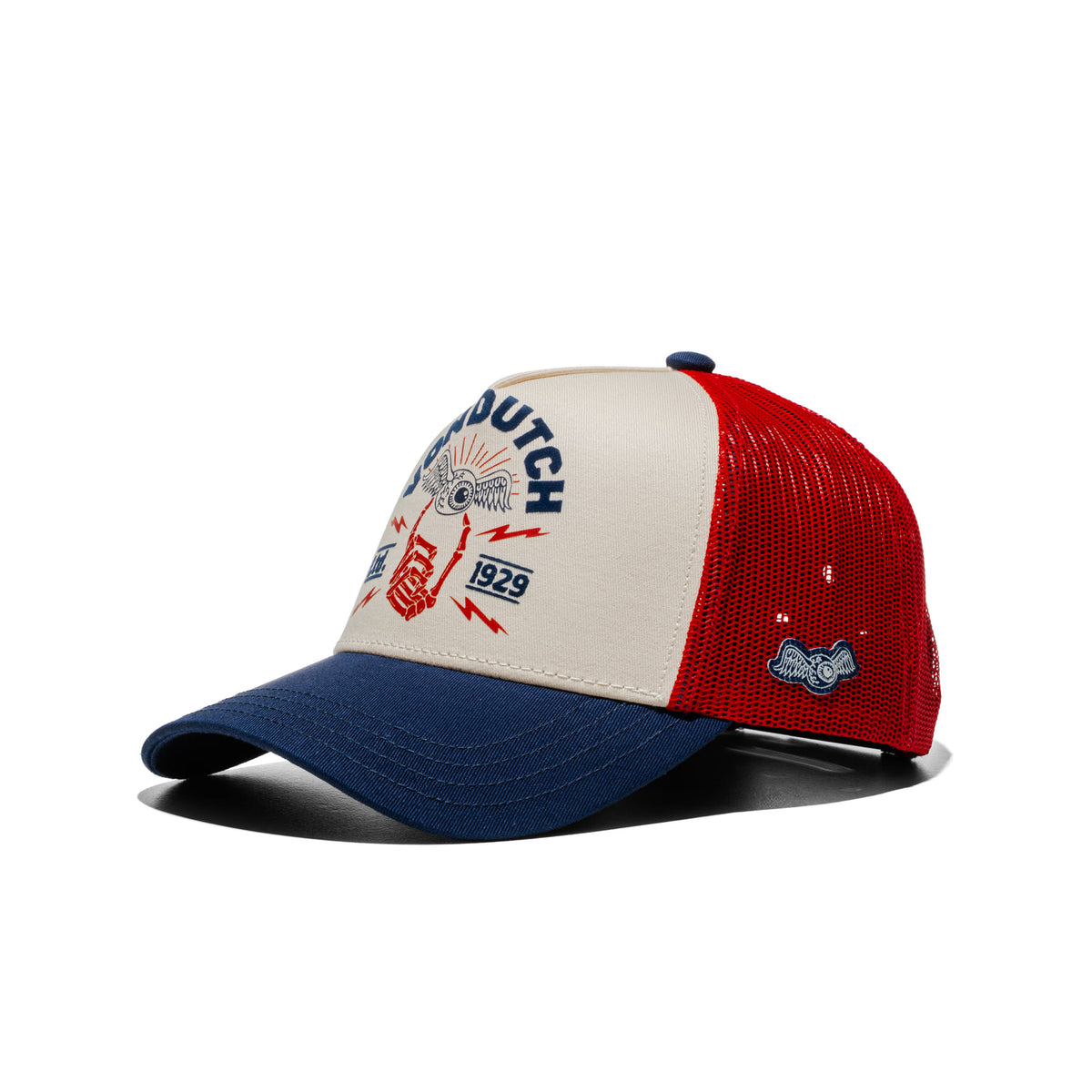 Von Dutch Trucker Cap Beige/Navy/Red  - VD_1_CT_GRA