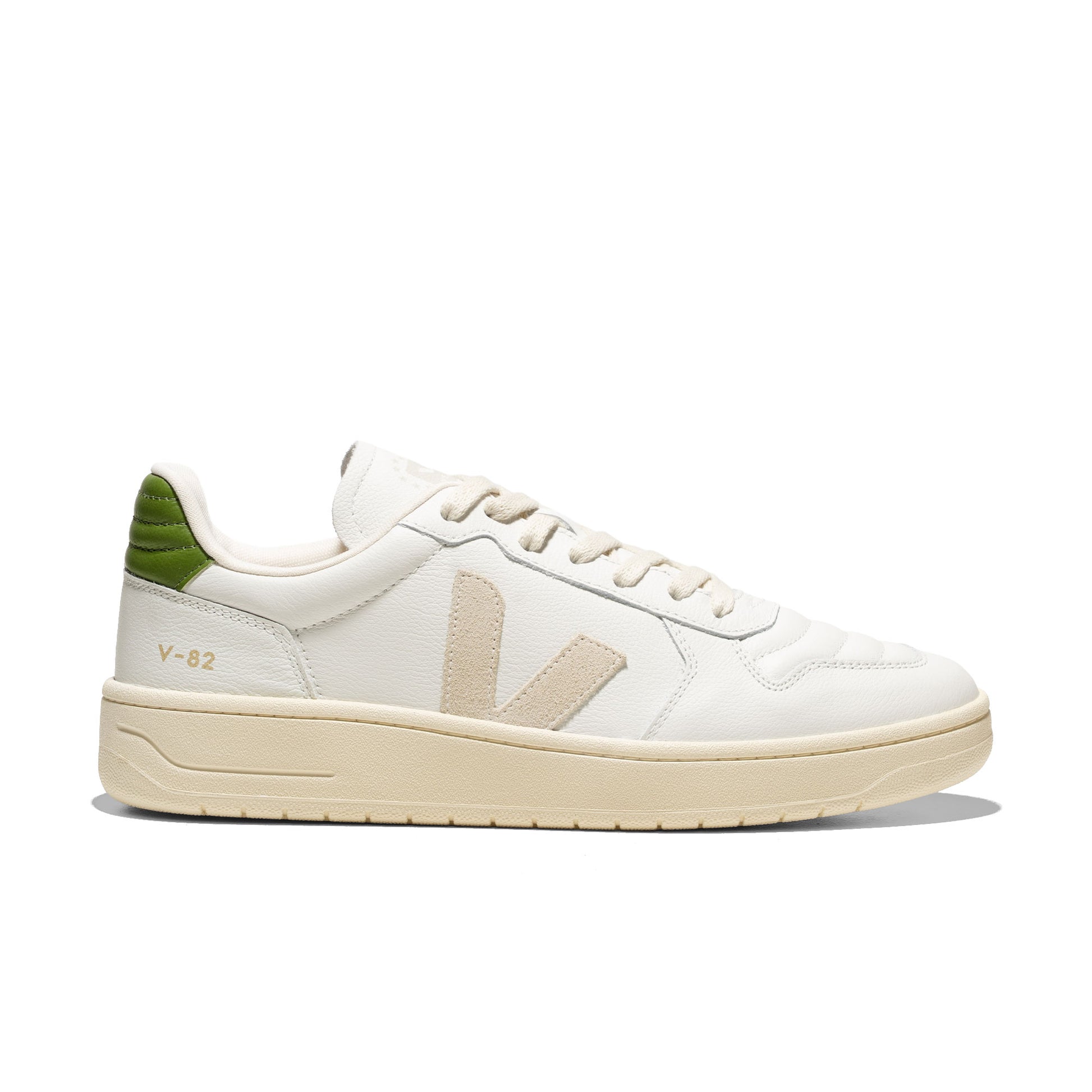 Veja V-82 Leather White/Pierre/Kiwi  - VF3321146