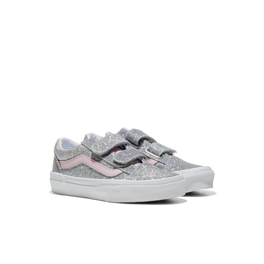 Vans Old Skool V Glitter Silver/Pale Petal  - VN000CYAHN31