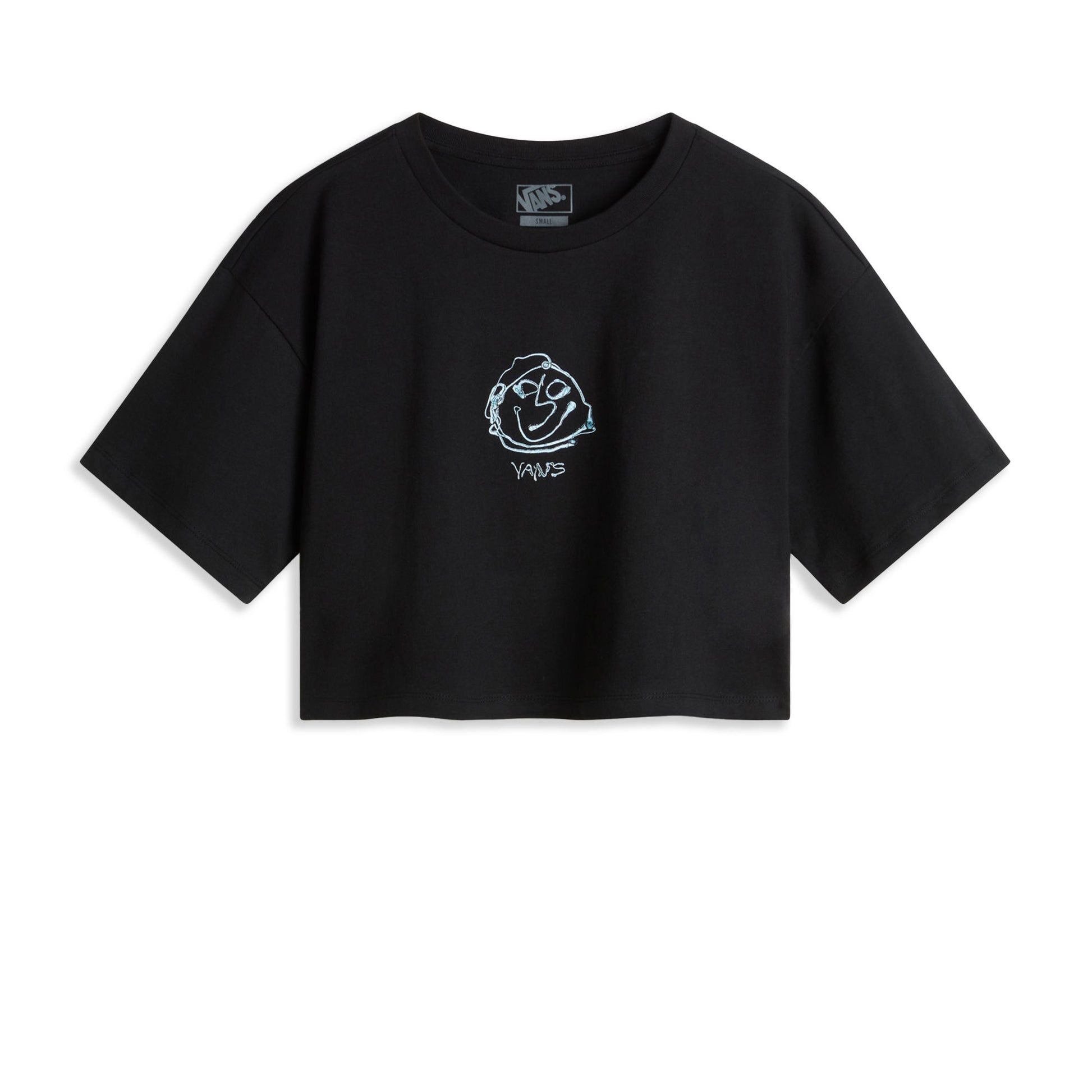 Vans Grinning Face SS Relax Crop Tee Black  - VN000MC5BLK1