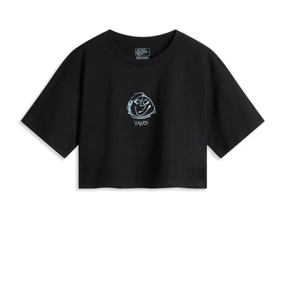 Vans Grinning Face SS Relax Crop Tee Black  - VN000MC5BLK1