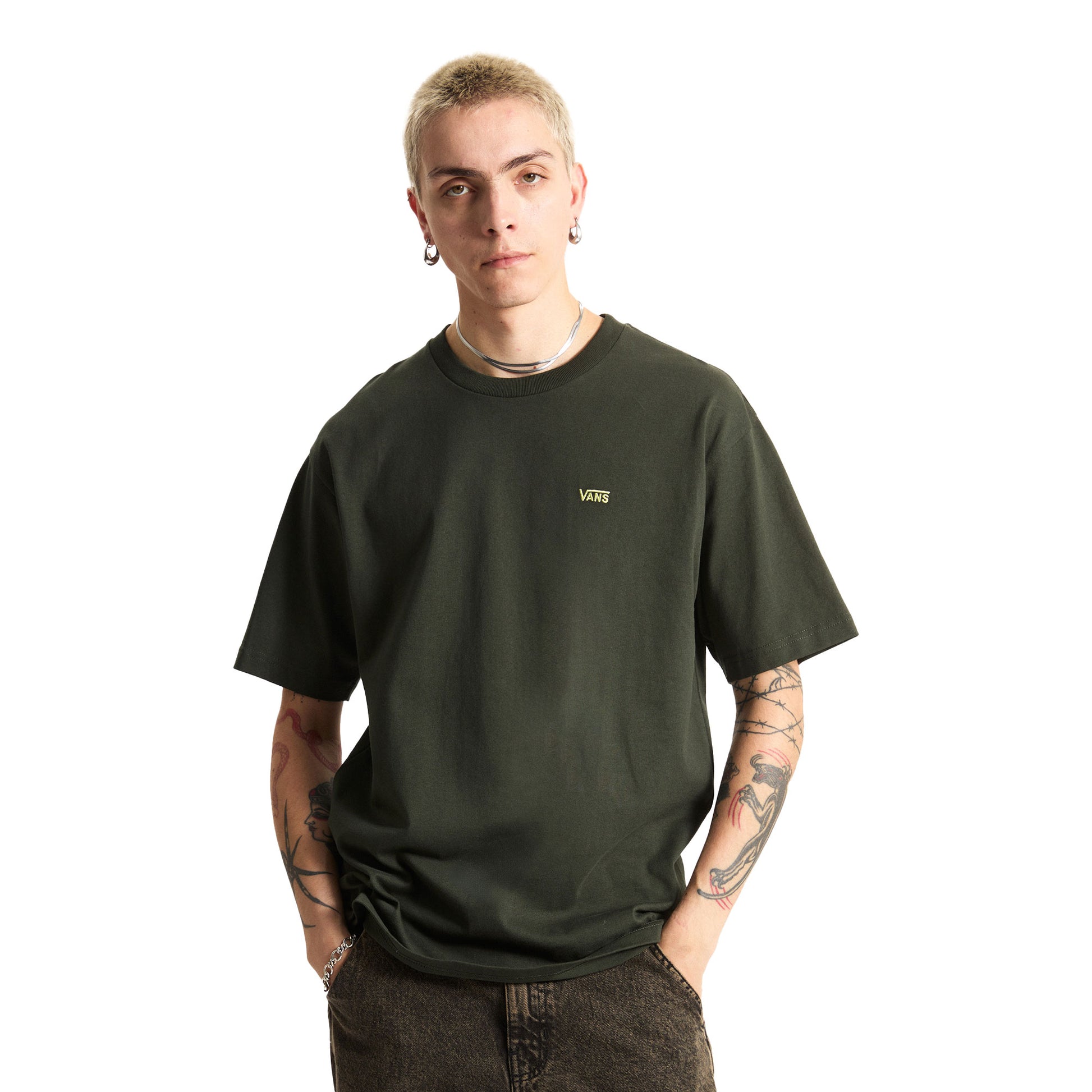 Vans Left Chest II Loose SS Tee Dried Kelp  - VN000P1PEMU1