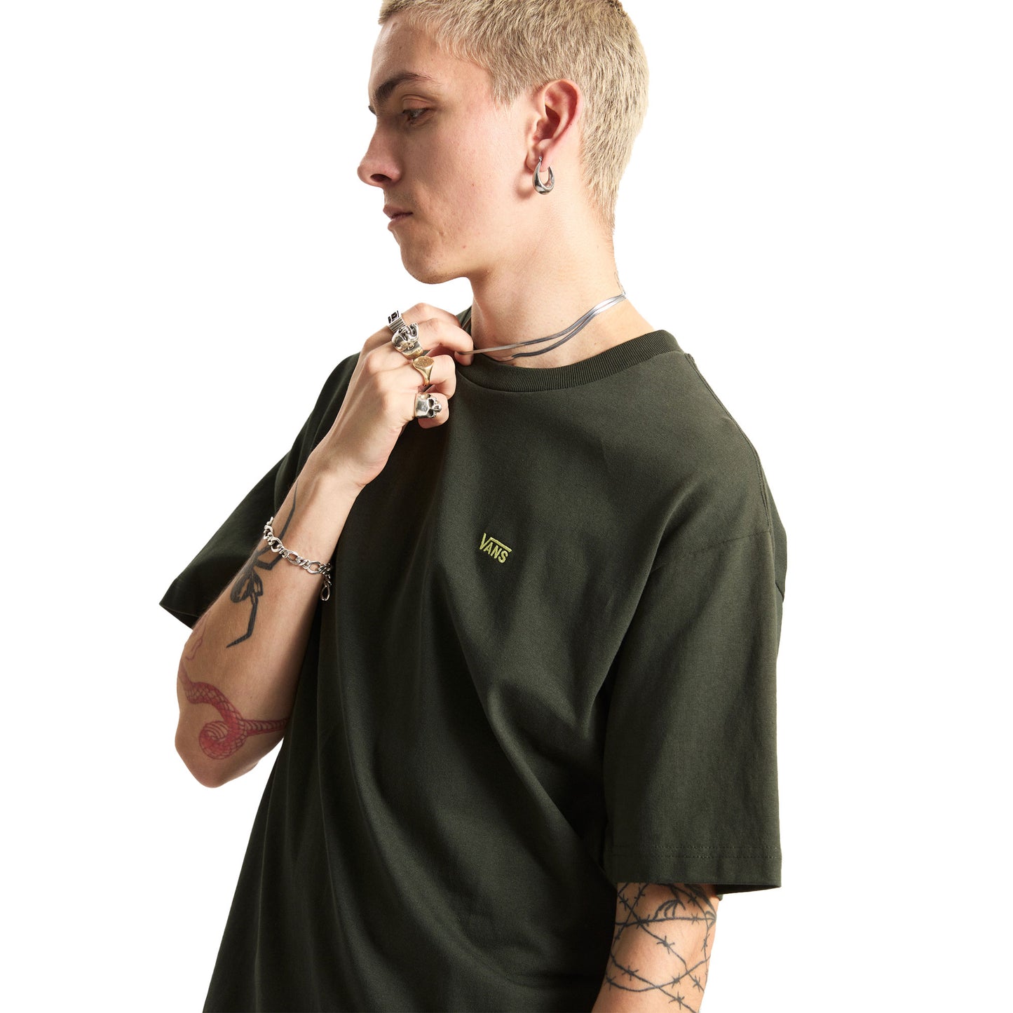 Vans Left Chest II Loose SS Tee Dried Kelp  - VN000P1PEMU1