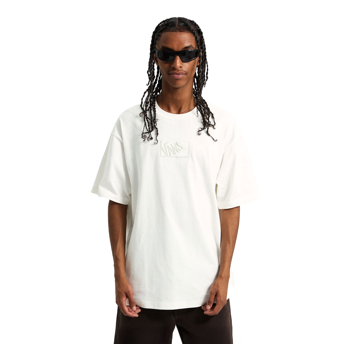 Vans Blocked Box Loose SS Tee Marshmallow  - VN000RAPFS81