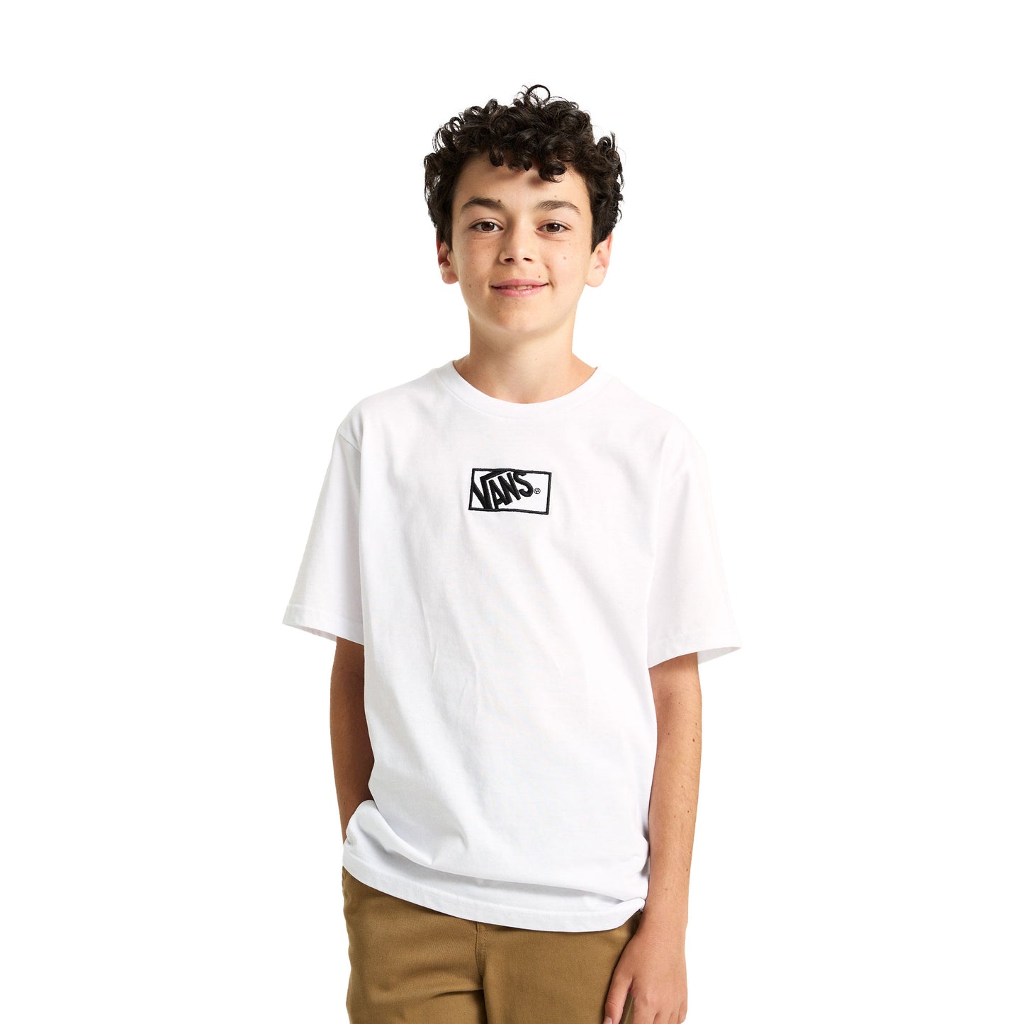 Vans Boys Blocked Box SS Tee White  - VN000RBCWHT1