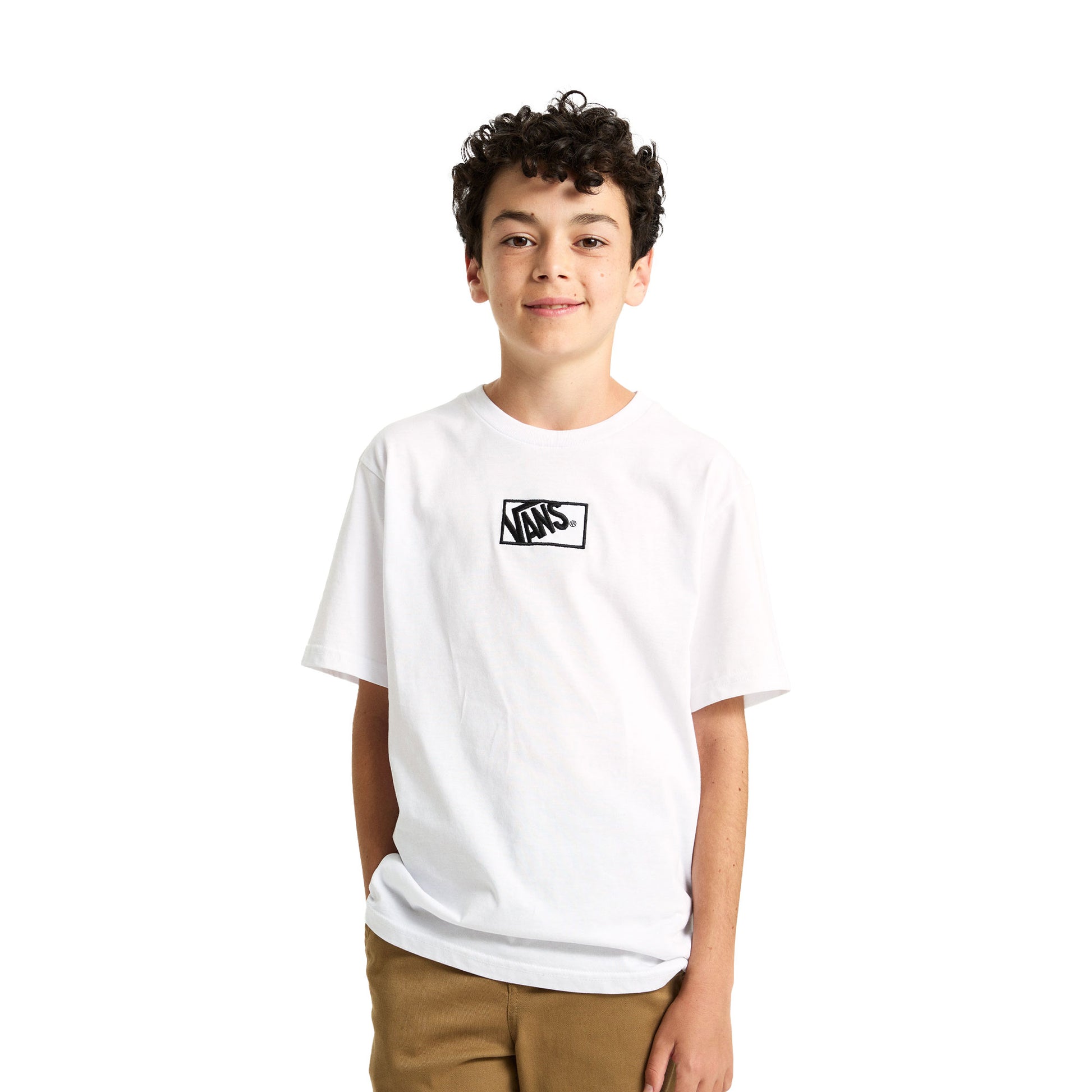 Vans Boys Blocked Box SS Tee White  - VN000RBCWHT1