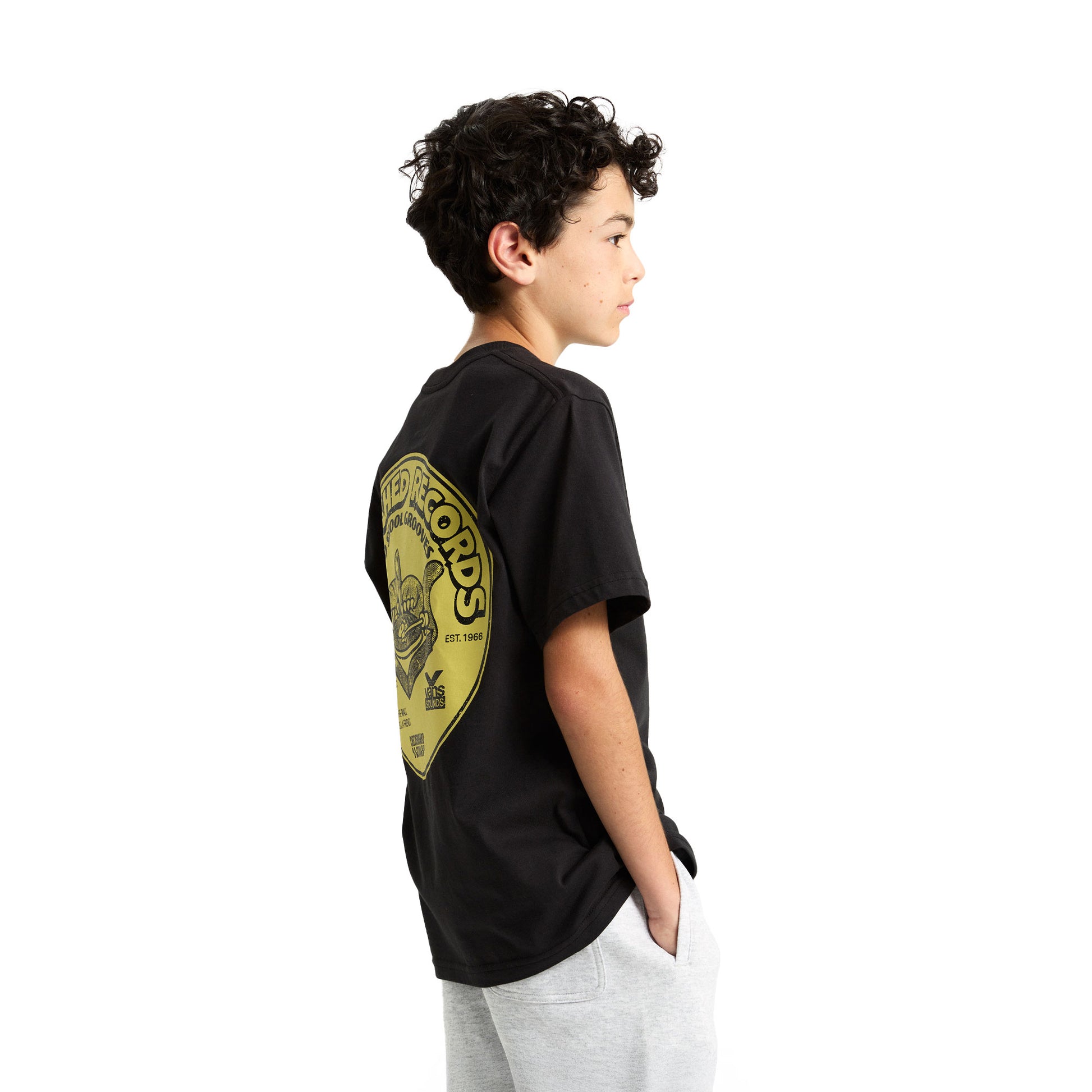 Vans Boys Scratched Records SS Tee Black  - VN000RCGBLK1