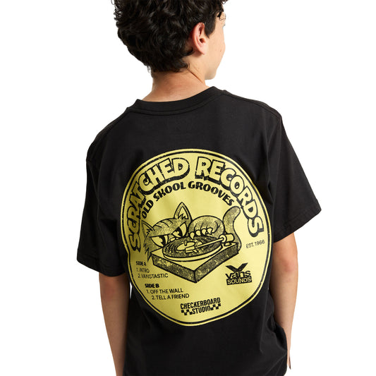 Vans Boys Scratched Records SS Tee Black  - VN000RCGBLK1