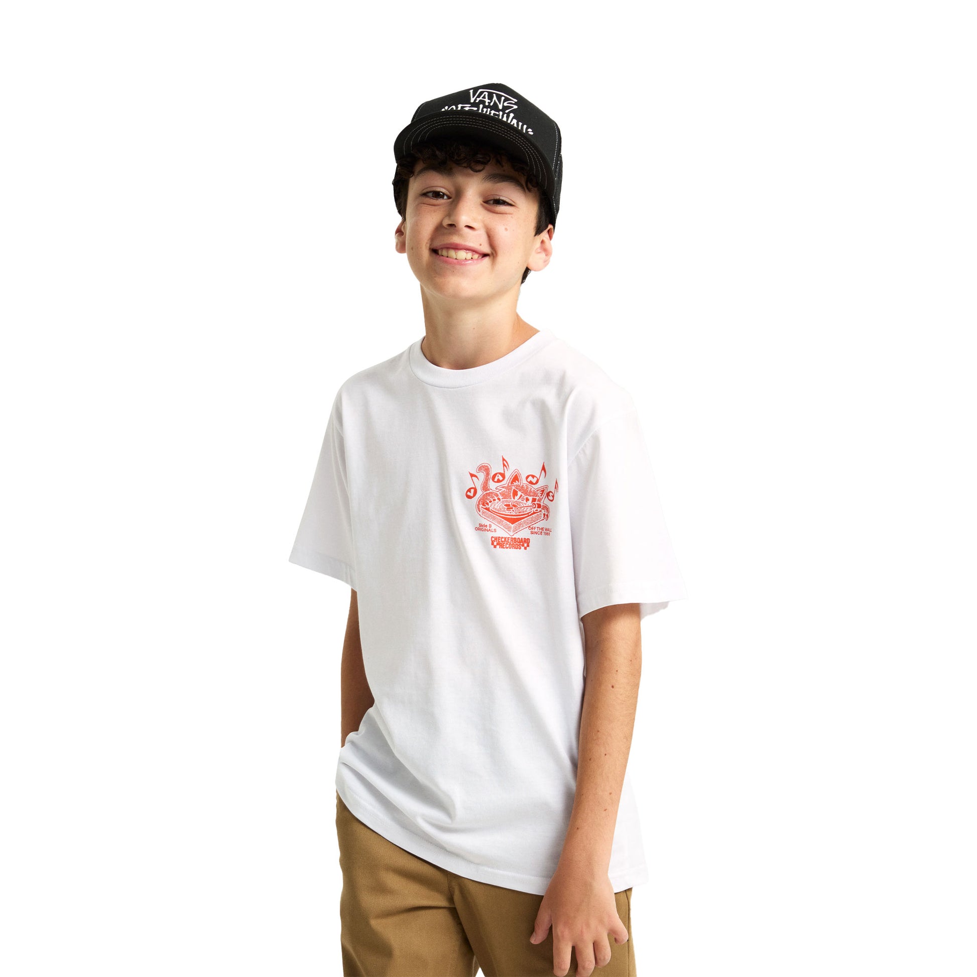 Vans Boys Scratched Records SS Tee White  - VN000RCGWHT1