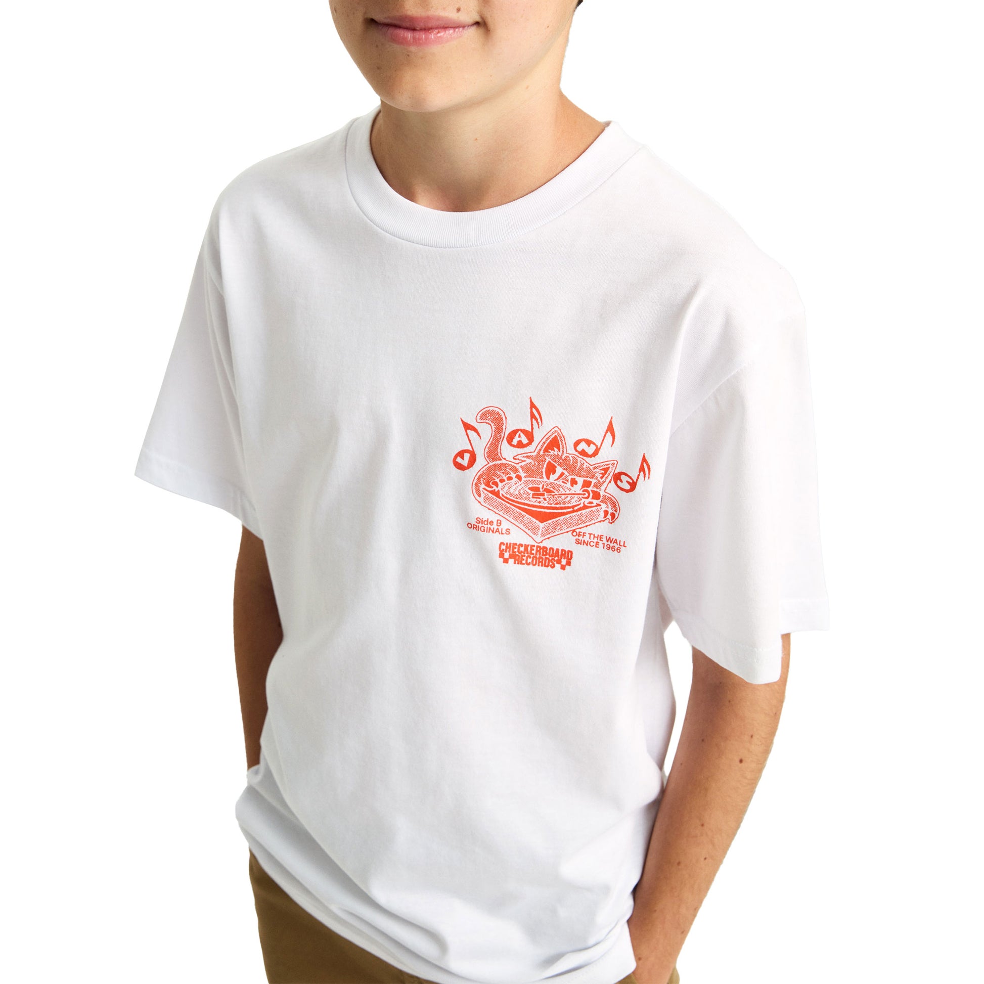 Vans Boys Scratched Records SS Tee White  - VN000RCGWHT1