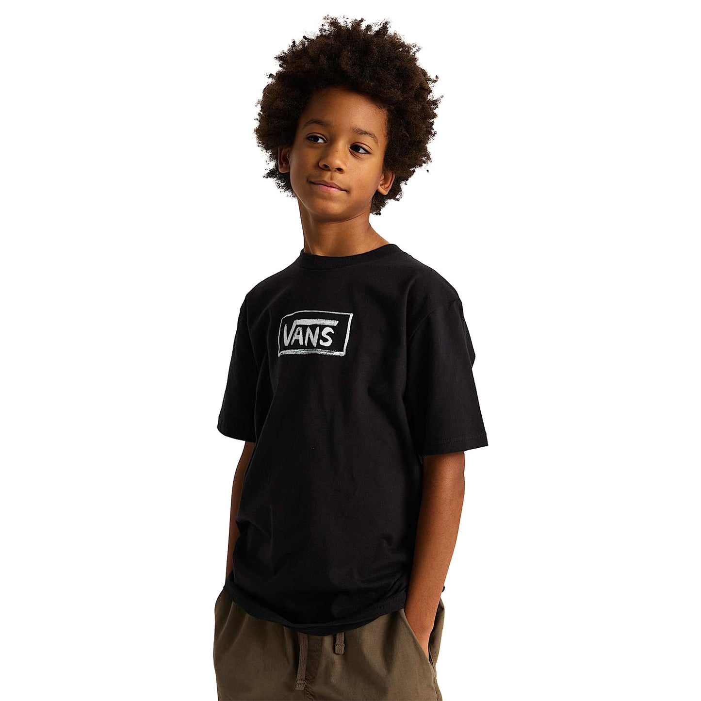 Vans Youth Vans On Canvas SS Tee Black  - VN000TC9BLK1