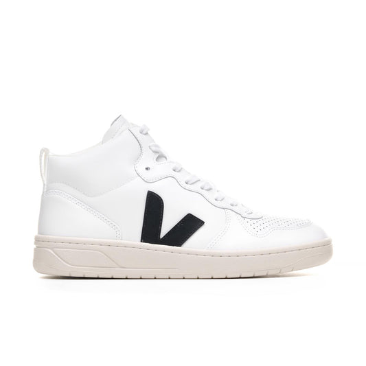 Veja V-15 Leather Extra-White/Black  - VQ0203304