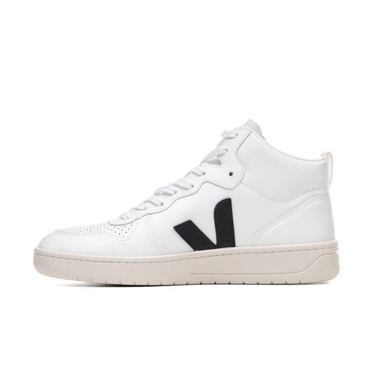 Veja V-15 Leather Extra-White/Black  - VQ0203304