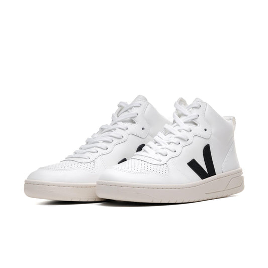 Veja V-15 Leather Extra-White/Black  - VQ0203304