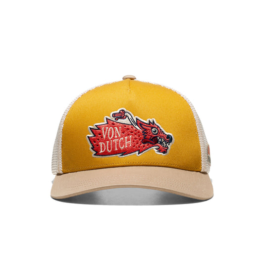 Von Dutch Trucker Cap Beige/Yellow/Black  - WILD05