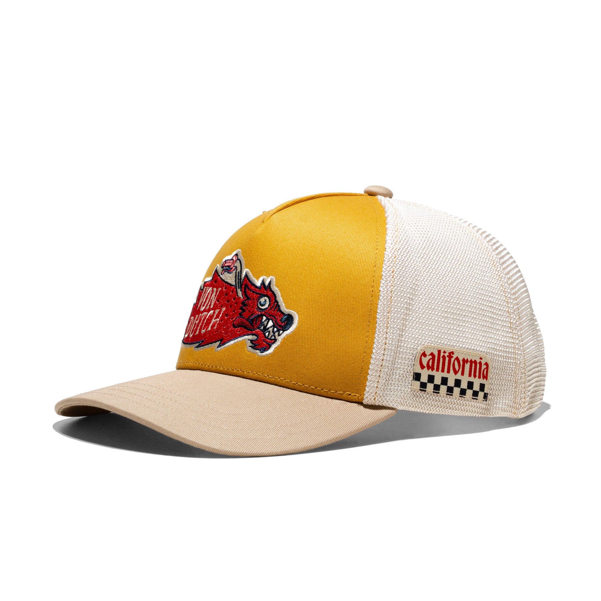 Von Dutch Trucker Cap Beige/Yellow/Black  - WILD05