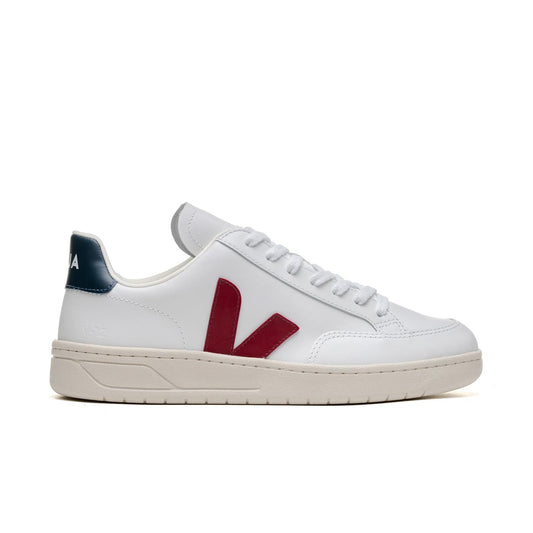 Veja V-12 Leather Extra-White/Marsala  - XD0201955