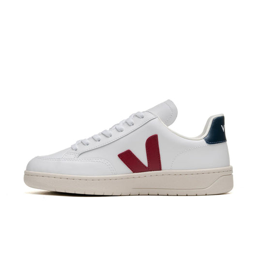 Veja V-12 Leather Extra-White/Marsala  - XD0201955