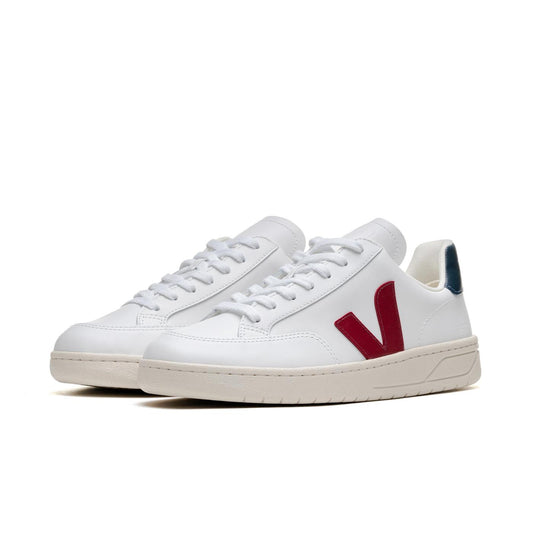 Veja V-12 Leather Extra-White/Marsala  - XD0201955