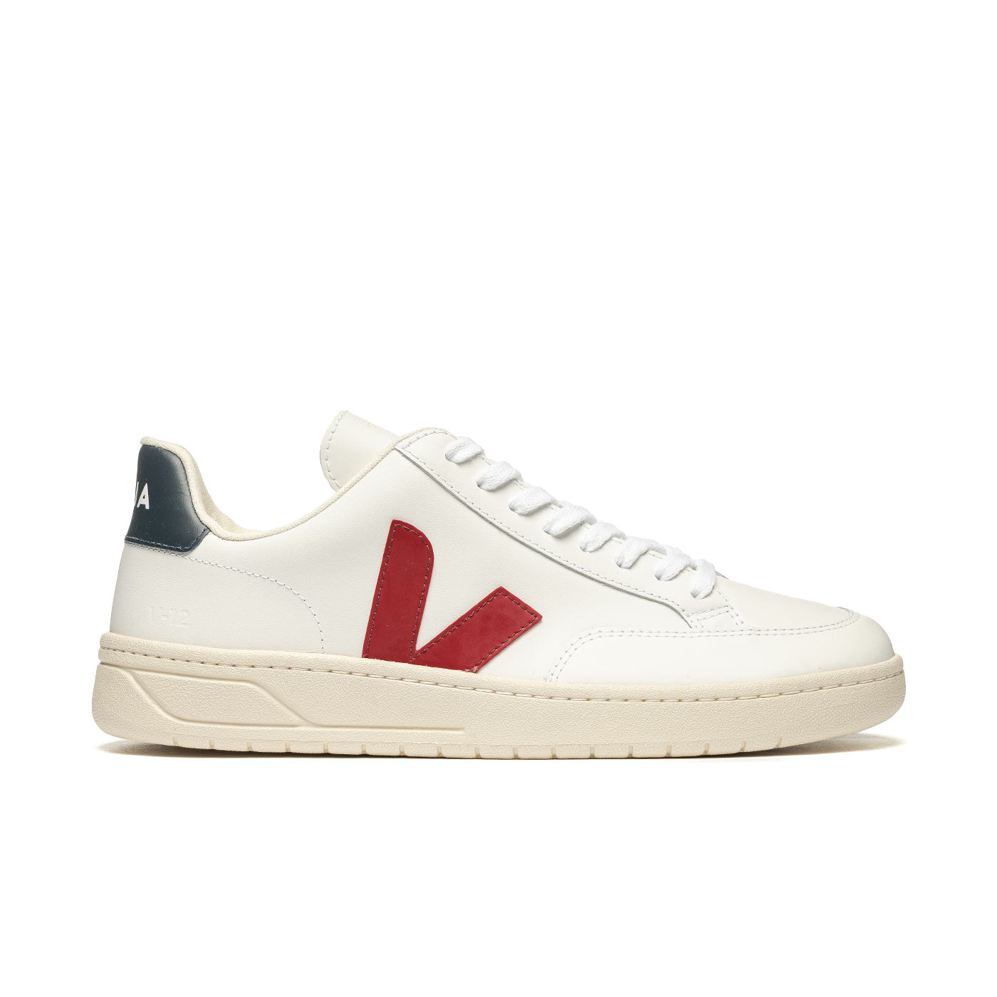 Veja V-12 Leather Extra White/Marsala-Nautico