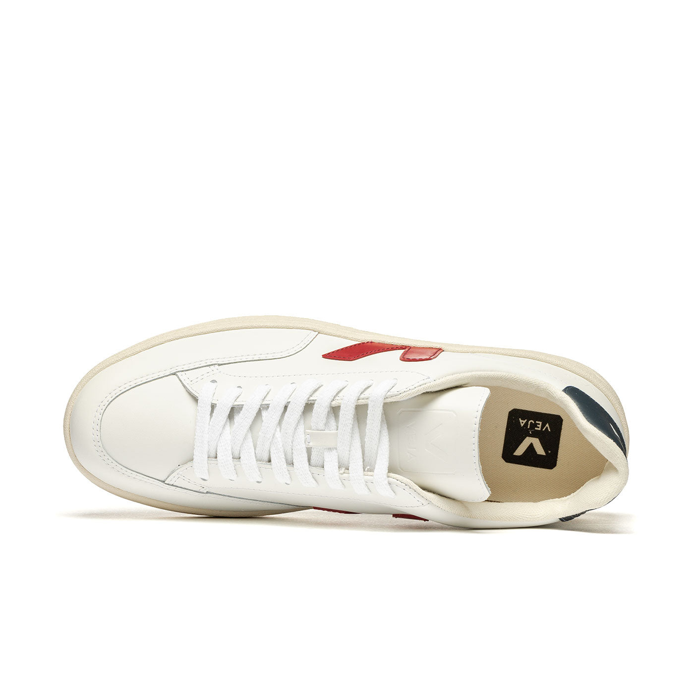 Veja V-12 Leather Extra White/Marsala-Nautico